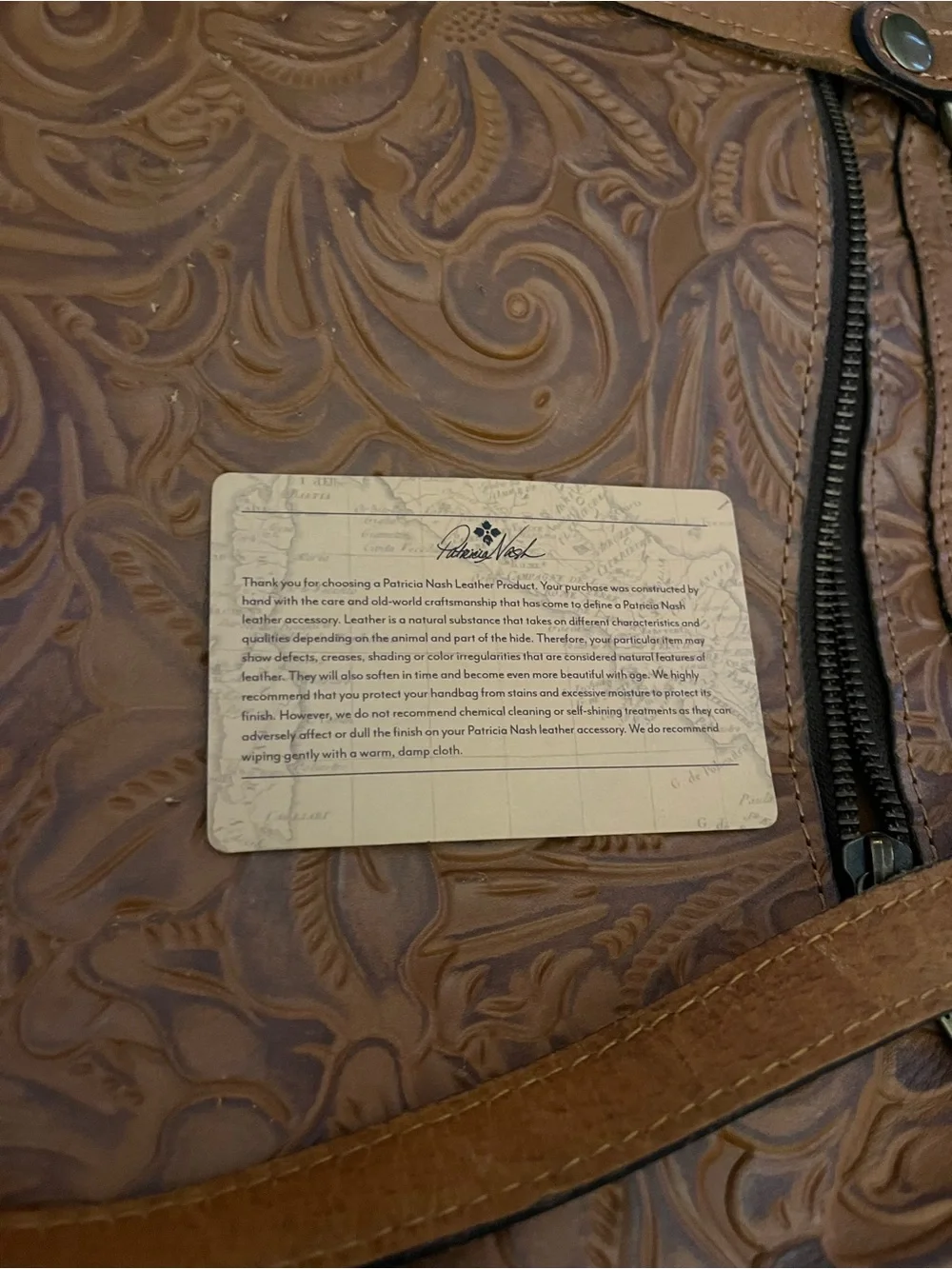 Patricia Nash Tooled Leather Shoulder Bag - Tan